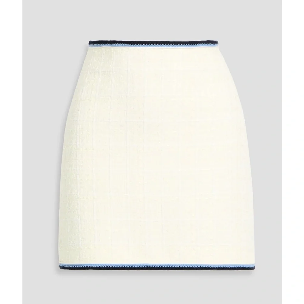 VERONICA BEARD Ohemia Cotton-blend Tweed Mini Skirt Size 4 White NWOT - Picture 7 of 9